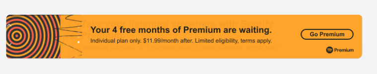 Spotify banner example