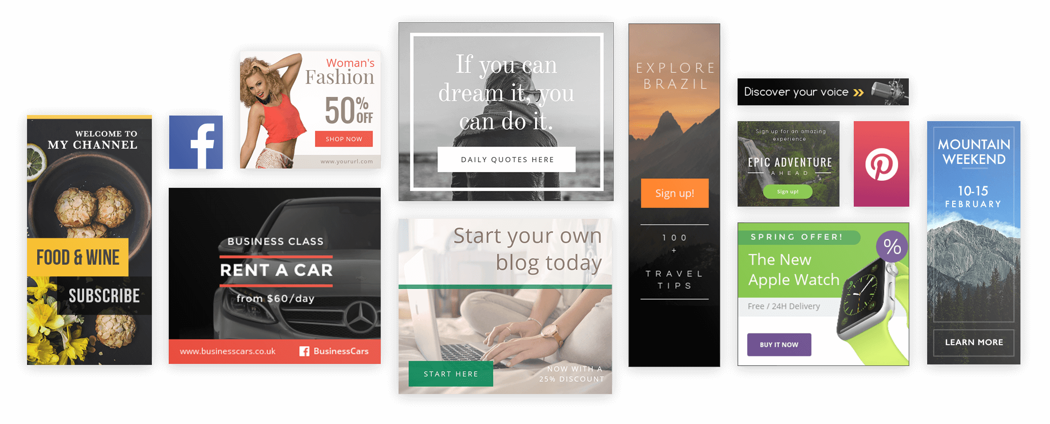 High Quality ready-made banner designs <span>and templates to start with</span>